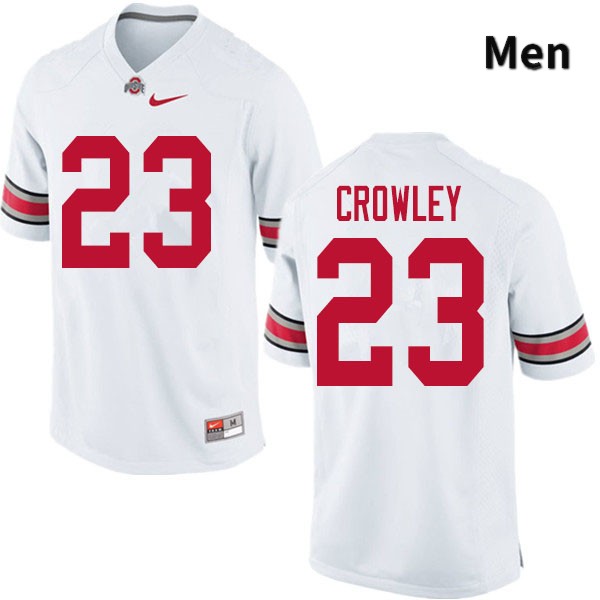 Ohio State Buckeyes Marcus Crowley Men's #23 White Authentic Stitched College Football Jersey